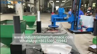 木質ペレットバーナーを備えた黒鉛るつぼ炉 – 汚染ゼロ、低排出