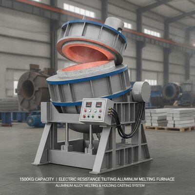 買う 1500kg 容量 電気抵抗 アルミニウム溶融炉 液圧傾斜とPID インテリジェント温度制御 オンライン製造